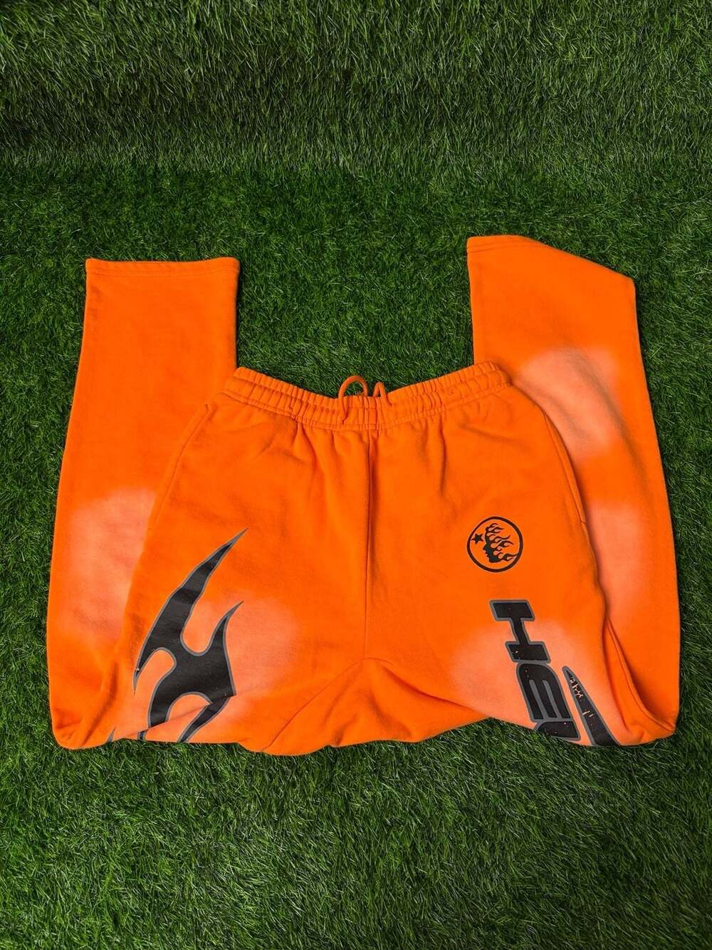 Hellstar Fire Sweatpants Size L Orange Dye